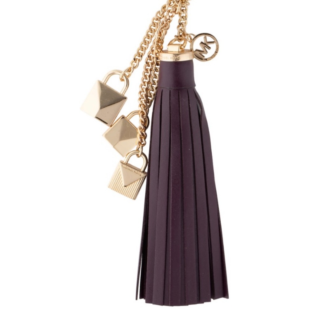 Michael Kors MK Leather Tassel key charm